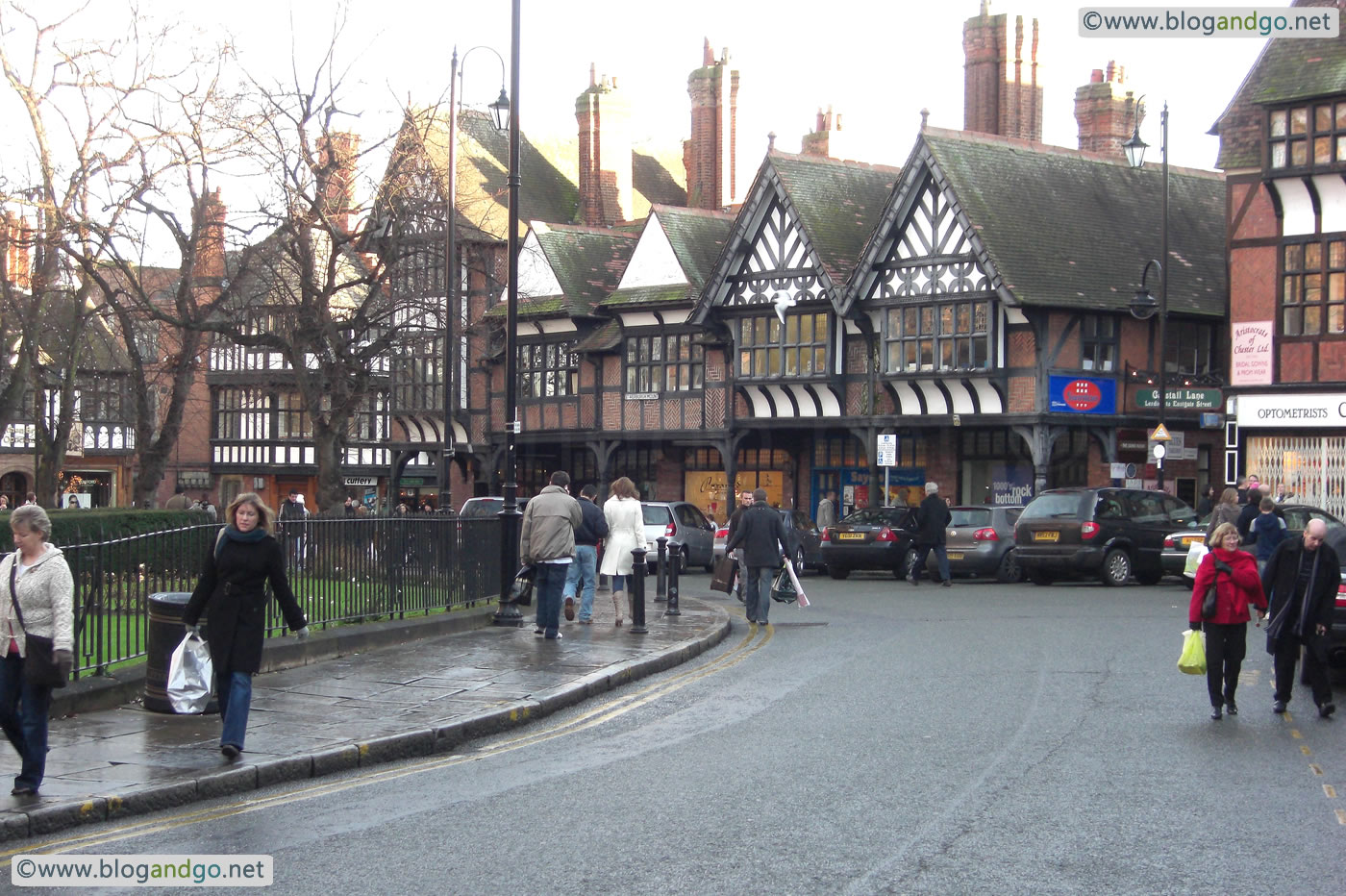 Chester - Tudor buildings opposite the cathedral